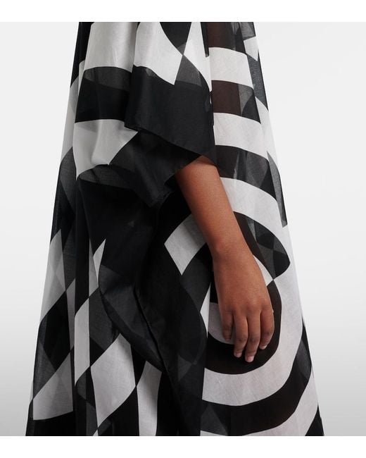 Dries Van Noten Black Printed Cotton Kaftan