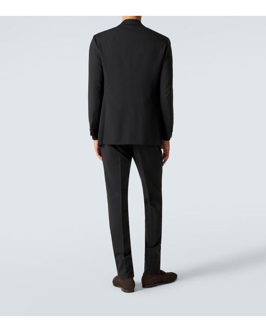 Kiton Black Wool Suit for men