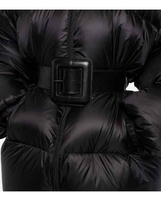 Balenciaga Black Hourglass Belted Down Jacket
