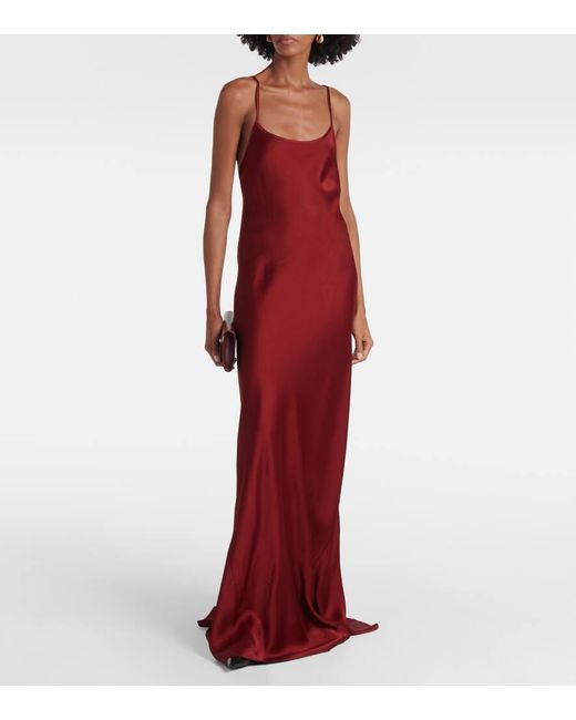 Victoria Beckham Red Crepe Satin Gown