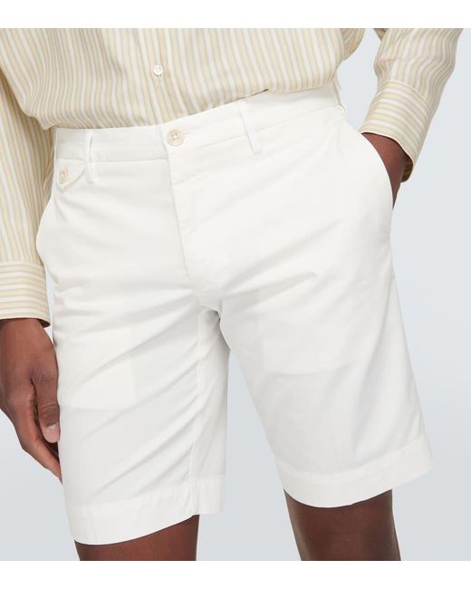 Shorts slim in misto cotone di Incotex in White da Uomo