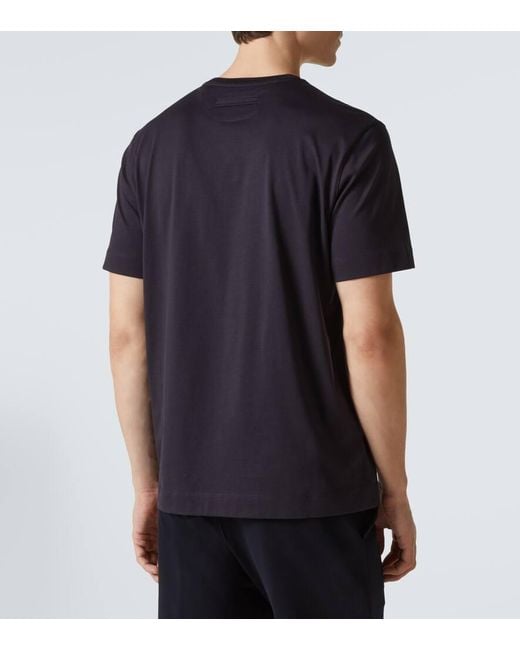 Camiseta De Jersey De Algodon Con Logo Zegna de hombre de color Black