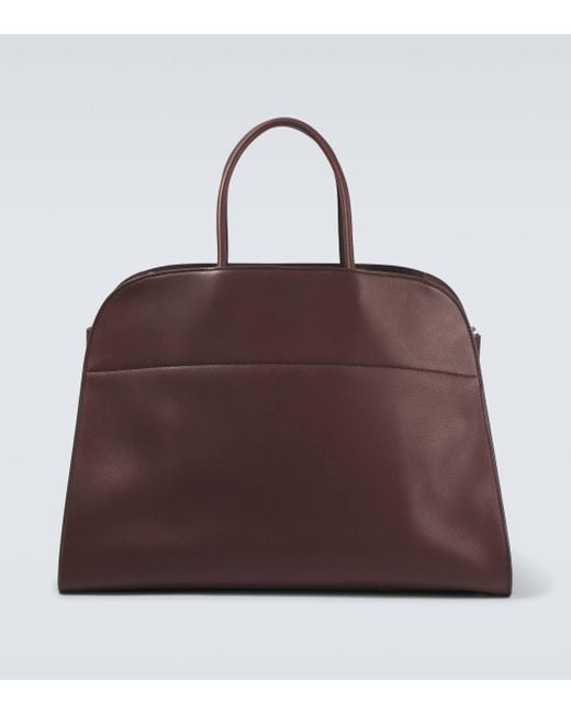 The Row Brown Margaux Leather Tote Bag for men