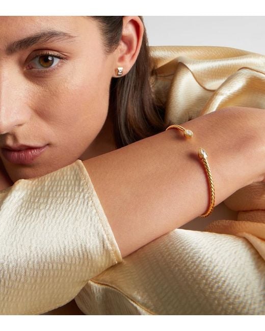David Yurman Metallic Petite Modern Renaissance Cablespira 18Kt Bracelet With Diamonds