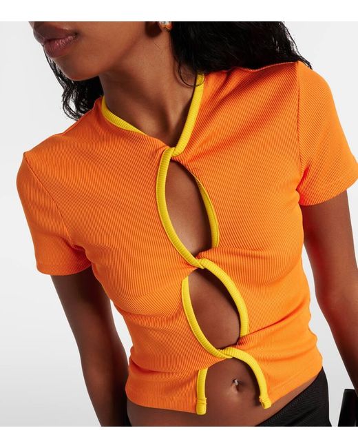 T-Shirt Open Twist di Christopher Esber in Orange