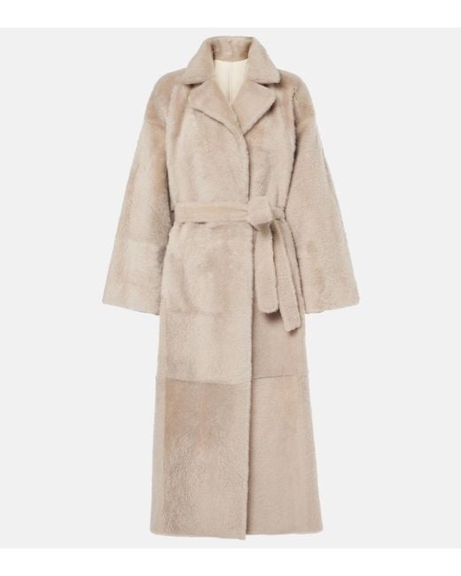 Brunello Cucinelli Natural Reversible Shearling And Leather Coat