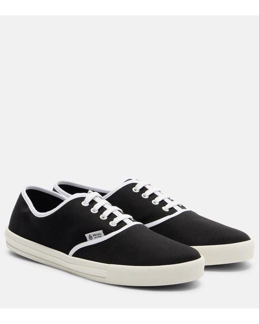 Prada Black Canvas Sneakers