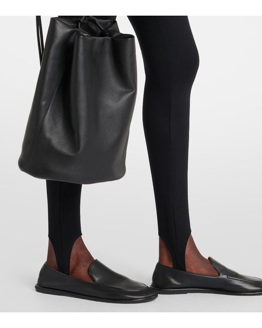 Leset Black Rio Jersey Stirrup Leggings