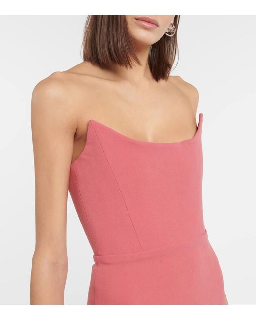 Alex Perry Pink Strapless Crepe Minidress