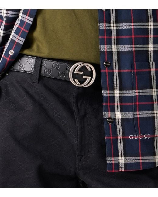 Gucci Black Interlocking G Reversible Leather Belt for men