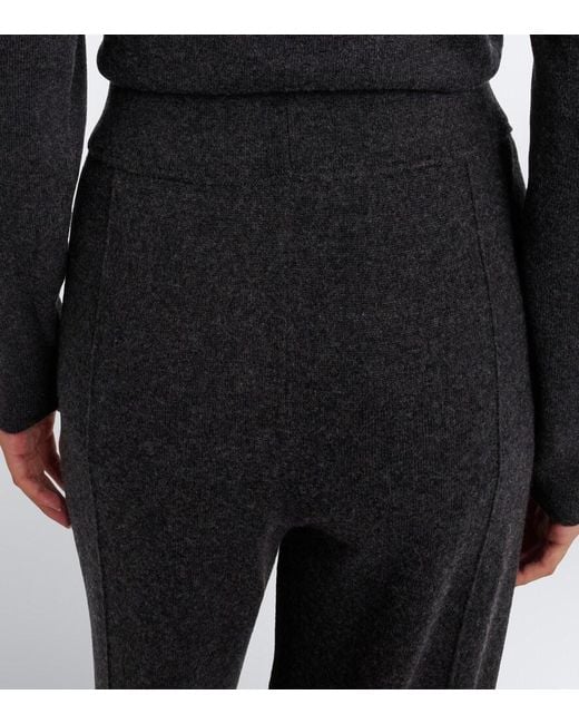 Jardin Des Orangers Black Wool And Cashmere Wide-Leg Pants