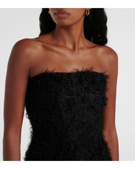 Totême Black Strapless Fil Coupe Midi Dress
