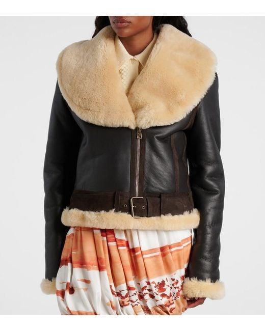 J.W. Anderson Black Shearling-Trimmed Leather Jacket