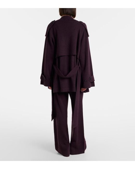 Jardin Des Orangers Purple Wool And Cashmere Wide-Leg Pants