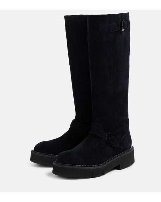 Robert Clergerie Black Colby Suede Knee-high Boots