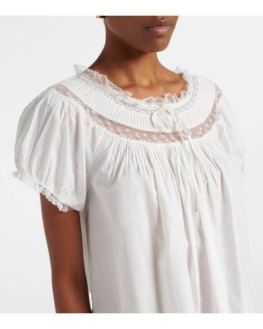 Doen White Daphne Cotton Poplin Minidress
