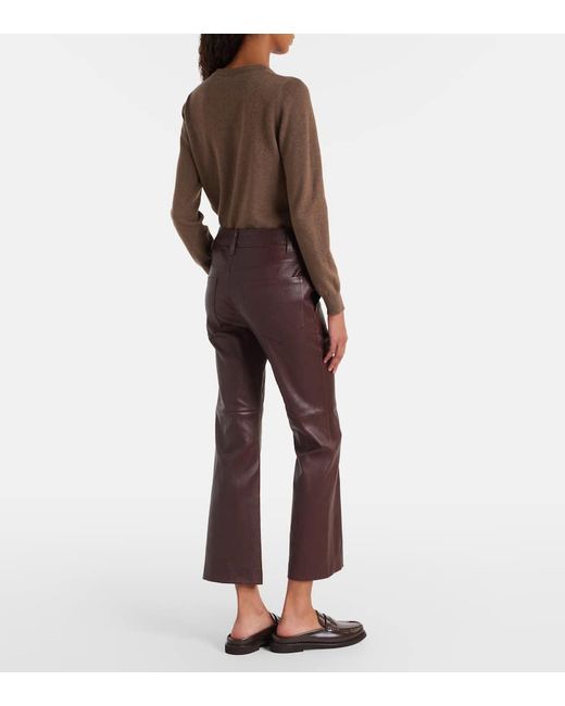 Brunello Cucinelli Purple Hose Aus Leder