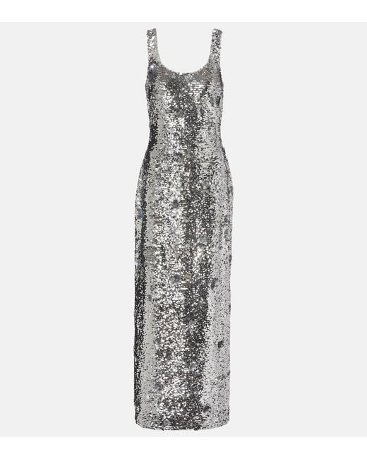 Jonathan Simkhai Gray Bex Embellished Gown