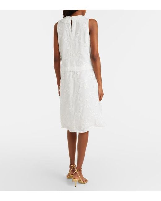 Dorothee Schumacher White Light Volumes Cotton Fil Coupe Midi Dress
