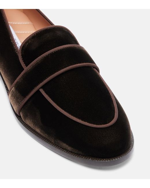 Aquazzura Black Martin Velvet Loafers