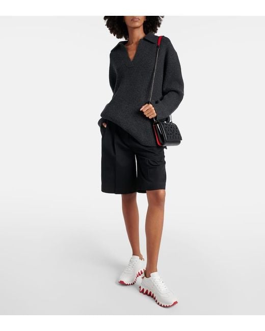 Christian Louboutin Loubi Shark Sneakers Aus Leder Und Stretch-material in White für Herren