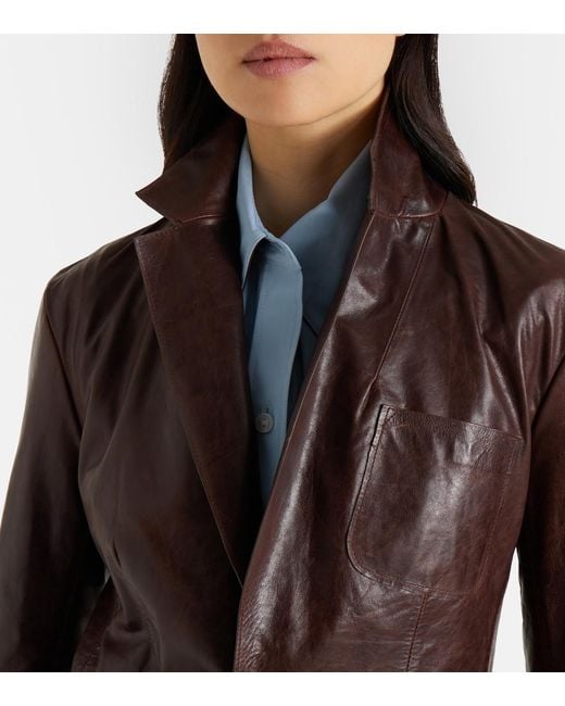 Polo Ralph Lauren Brown Leather Blazer