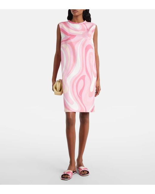 Emilio Pucci Pink Minikleid Marmo Aus Seide