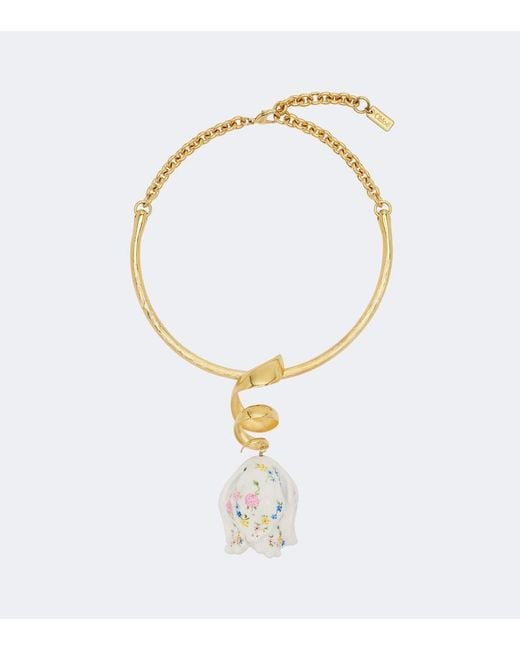 Collier A Fleurs Chloé en coloris White