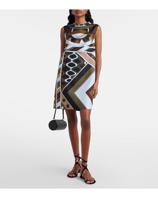Emilio Pucci Black Vivara Silk Twill Minidress