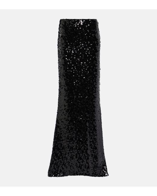 Jupe longue a sequins Dolce & Gabbana en coloris Black