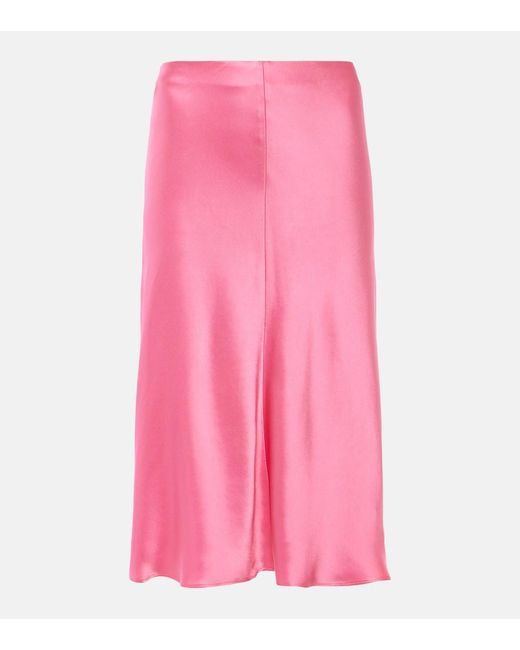Stella McCartney Pink Satin Midi Skirt