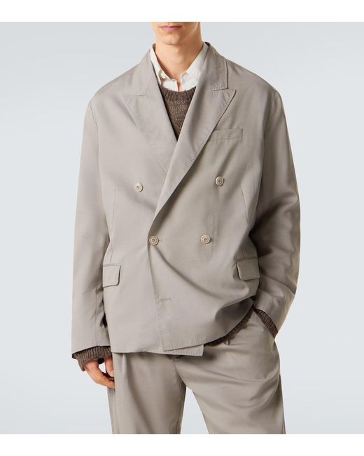 Our Legacy Gray Halt Double-Breasted Blazer for men