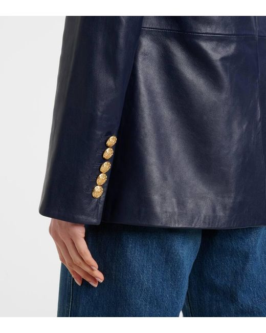 Veronica Beard Blue Blazer Vega Aus Leder