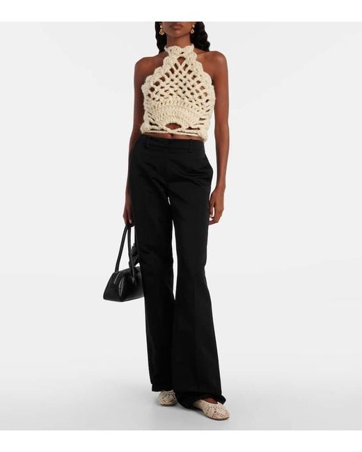 Top De Croche Con Cuello Halter Magda Butrym de color Natural