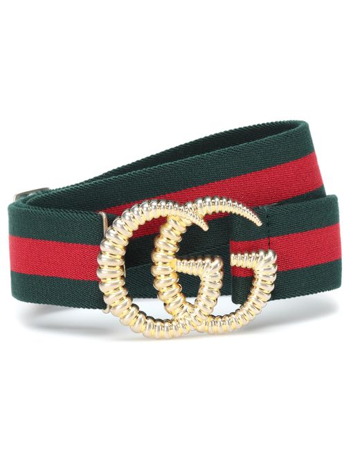 Gucci GG-embellished Striped Belt in 
