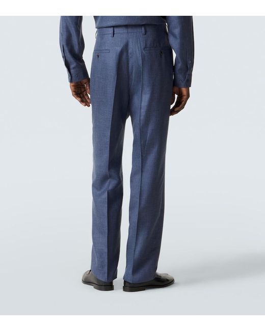 Gabriela Hearst Blue Wool, Silk, And Linen Suit Pants for men