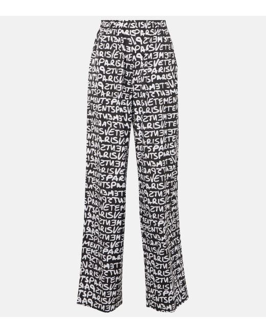 Pantalon ample imprime en coton Vetements en coloris White