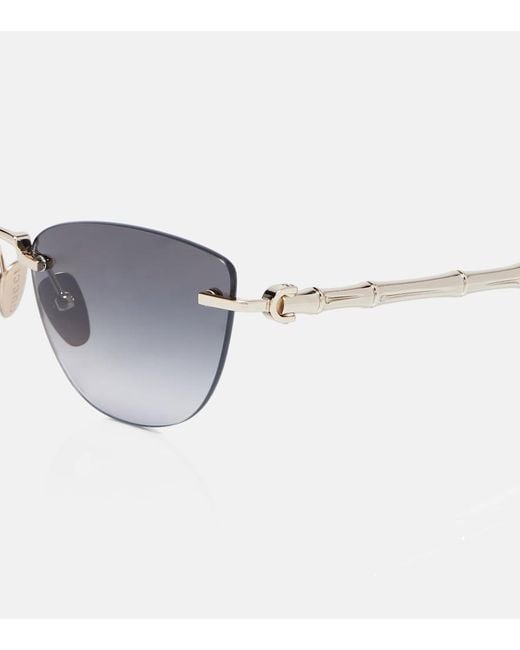 Gucci Blue Bamboo Cat-Eye Sunglasses