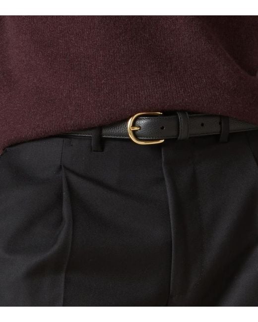 Saman Amel Black Cardon Leather Belt for men