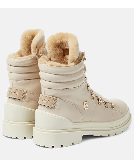 Bogner Shearling-lined Leather Boots in Natural | Lyst
