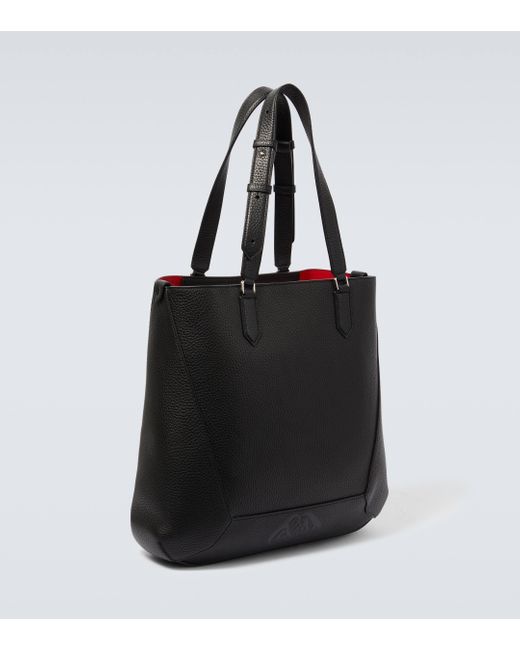 Alexander McQueen Black The Edge Medium Leather Tote Bag for men