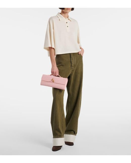 Bottega Veneta White Cropped-Polohemd Aus Baumwolle
