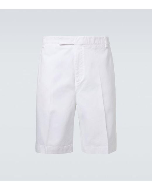 Thom Browne White Cotton Bermuda Shorts for men