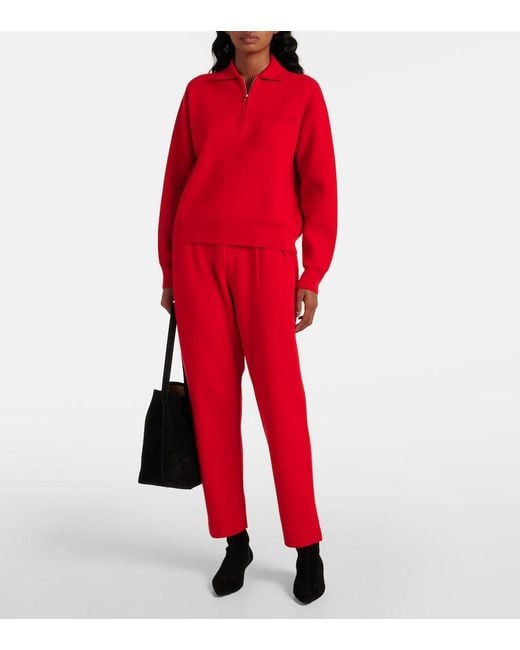 The Row Red Herea Cashmere Sweatpants