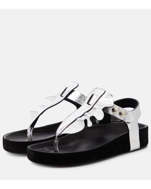 Isabel Marant Black Isela Metallic Sandals