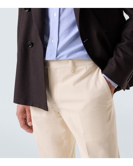 Lardini Natural Cotton-Blend Straight Pants for men