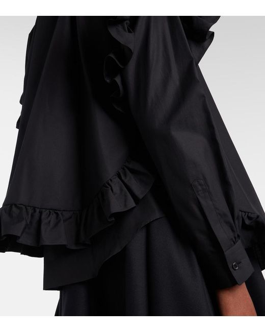 Noir Kei Ninomiya Black Ruffled Cotton Blouse