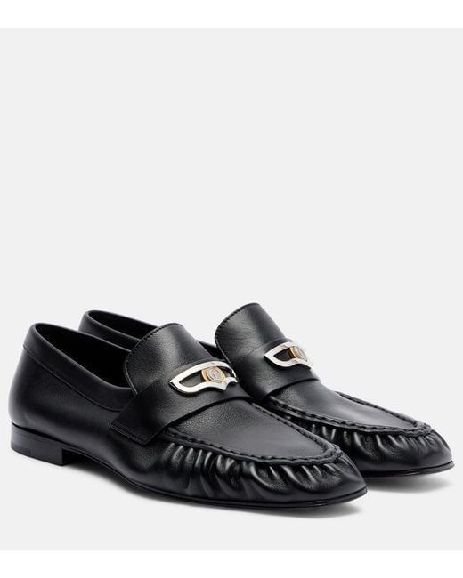 Christian Louboutin Black Mocallista Leather Penny Loafers