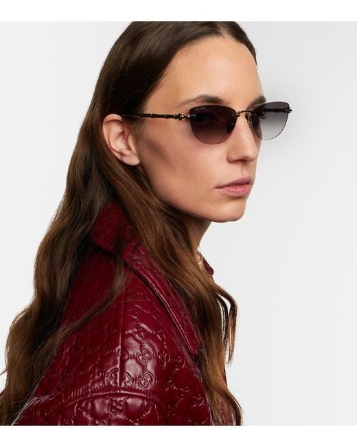 Gucci Blue Bamboo Cat-Eye Sunglasses
