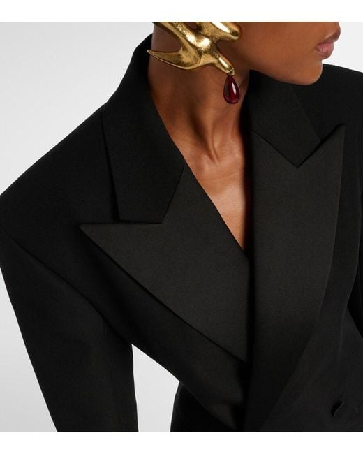 Saint Laurent Black Wool-Blend Blazer